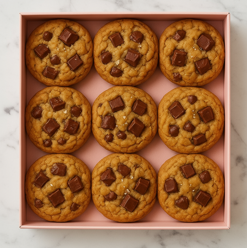 Box of chocolate chip cookies